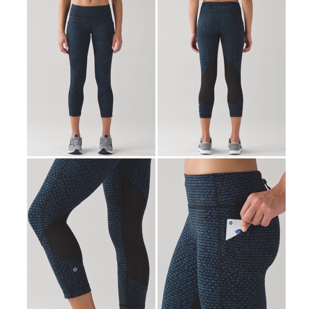 Lululemon Pace Rival Crop Shatter‎ Weave Leggings Women's 6 W6ABPS